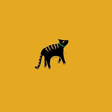 Artwork thumbnail, Illustration of a Cat on a Yellow House by luisinasalce