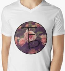 the front bottoms floral logo Men's V-Neck T-Shirt