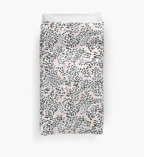 Abstract black and white pink pastel gender neutral pattern squiggle painting hipster Duvet Cover