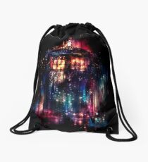 tardis dr who paint Drawstring Bag