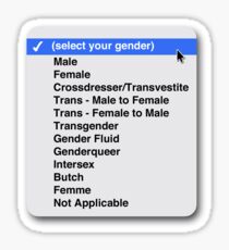 Select your gender Sticker