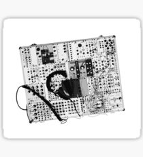 analog synthesizer illustration b&w - music equipment Sticker
