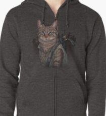 Daryl Dixon Cat Zipped Hoodie