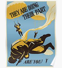 WWII VINTAGE PARATROOPER Poster