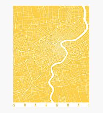 Shanghai map yellow Photographic Print