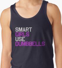 Smart Girls Use Dumbbells (wht/pnk) Tank Top