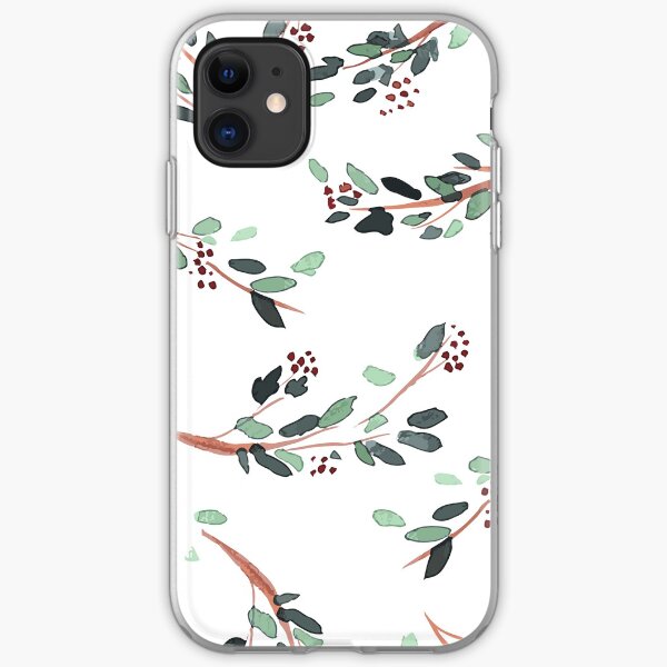 Watercolor Branches with Berries iPhone Soft Case