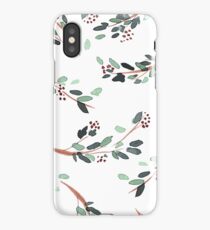 Watercolor Branches with Berries iPhone Case