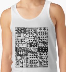 analog synthesizer modular system - black and white illustration Men's Tank Top