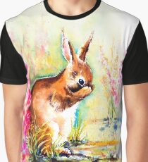 Little Shy Rabbit Graphic T-Shirt