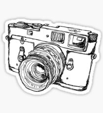 Rangefinder Style Camera Drawing Sticker