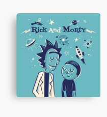 Retro Rick and morty Canvas Print