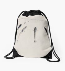 Sumi-e Fish Drawstring Bag