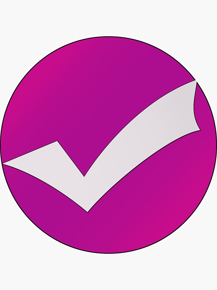 "Dark Pink Tick" Sticker by ImpByDesign Redbubble