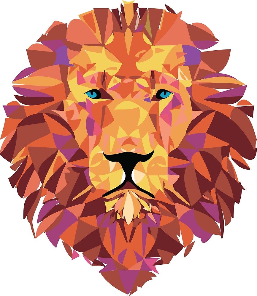 lion geometric drawing