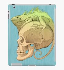 bunte Illustration mit Leguan und Schädel iPad-Hülle & Klebefolie
