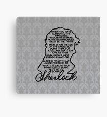 BBC Sherlock quote picture Canvas Print