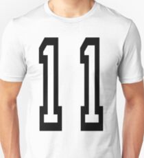 11, TEAM SPORTS, NUMBER 11, Eleven, Eleventh, Competition Slim Fit T-Shirt
