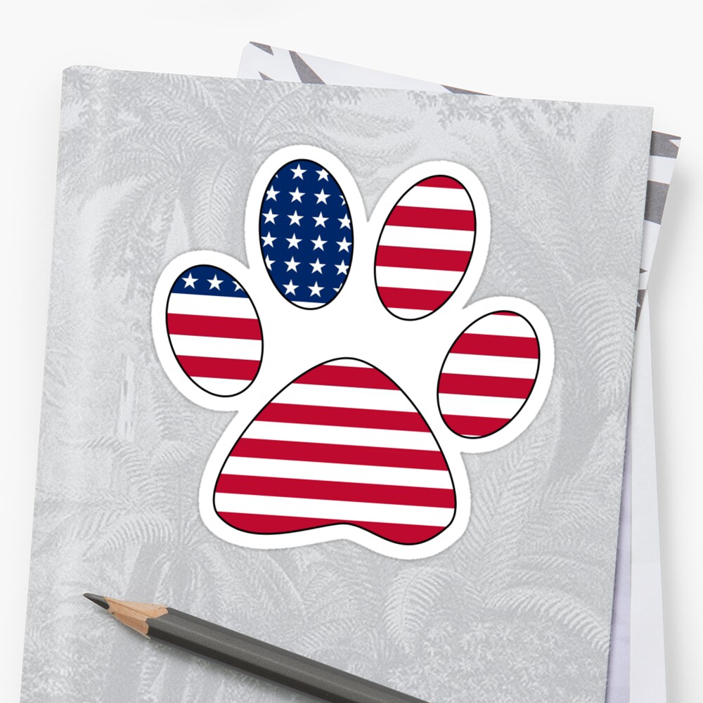 Download "American flag paw print" Sticker by artisticattitud ...