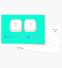 Keys to Happiness Pun Postcards