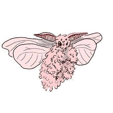 Fluffy Poodle Moth Sticker / Fluffy Moth Sticker / Cute Moth Sticker /  Vinyl Sticker / Water Bottle Sticker 