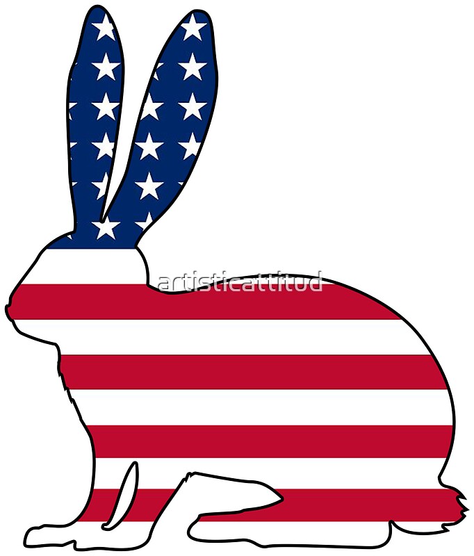 “American flag rabbit” Stickers by artisticattitud | Redbubble