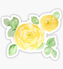 Watercolor yellow roses Sticker