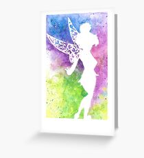 tink multi coloured silhouette Greeting Card