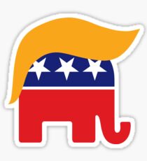 Donald Trump GOP Republican Elephant Hair Logo Sticker