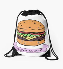 you're so cute // burger Drawstring Bag