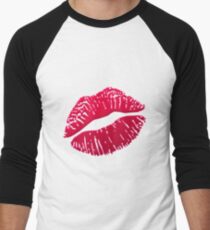 Lippen / Kuss Emoji Baseballshirt für Männer
