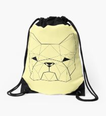 French Geometry Dark Drawstring Bag