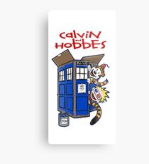 calvin and hobbes police box Metal Print