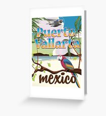 Puerto Vallarta Mexico vintage travel poster Greeting Card