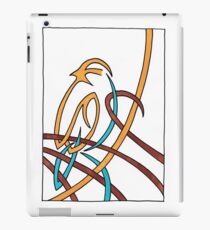 Sparrow in Blue (Ribbons) iPad Case/Skin