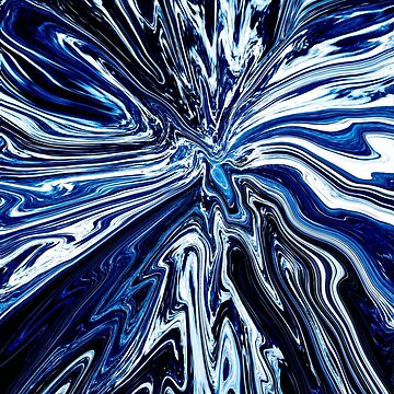 Artwork thumbnail, Abstract Dark Blue Marbling liquid art by Butterfly-Dream