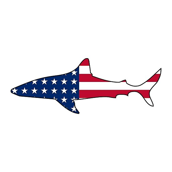 "American flag shark" Poster by artisticattitud Redbubble