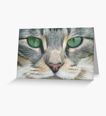 Emerald Eyes Scratch Art Greeting Card