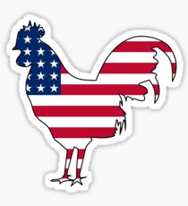 American flag chicken rooster hen Sticker