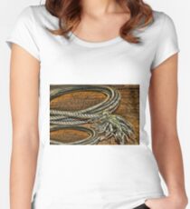 ▂ ▃ ▅ ▆ █ OLD ROPE PICTURE/CARD █ ▆ ▅ ▃ Women's Fitted Scoop T-Shirt