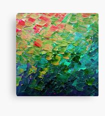 MEERJUNGFRAU WAAGEN 4 Regenbogen bunte Ombre Ocean Waves abstrakte Acryl Impasto Malerei Teal GreenArt Leinwanddruck
