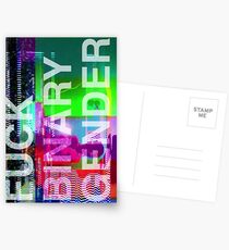 Fuck Binary Gender -- Translucent Text Postcards