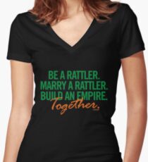 Marry a Rattler Collection by Graphic Snob® Women's Fitted V-Neck T-Shirt