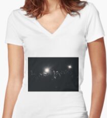 6th Street Bridge Drama Women's Fitted V-Neck T-Shirt