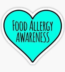 Food Allergy Awareness Teal Heart Sticker