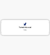Turned into a cat - today Sticker