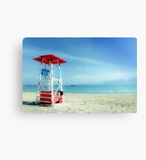 The lifeguard tower in a lonely beach Canvas Print