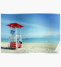 The lifeguard tower in a lonely beach Poster