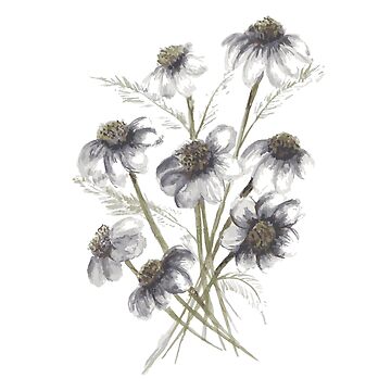 Artwork thumbnail, Daisy Floral Watercolor painting by artbydelfineart