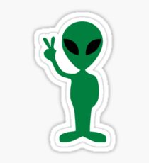 Alien coming in Peace Sticker